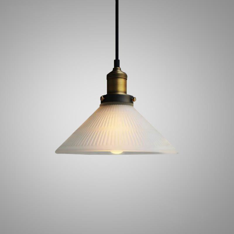 Fluted glass pendant light