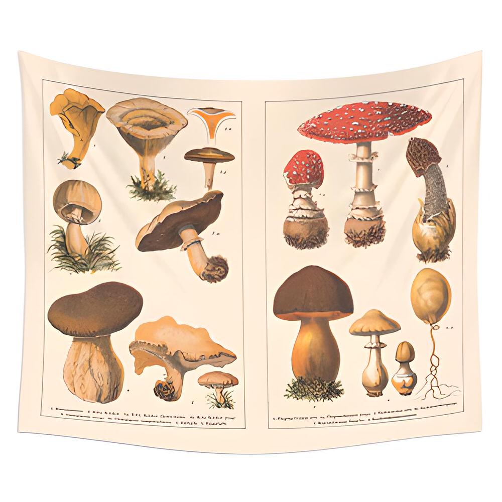 Vintage Mushrooms Tapestry