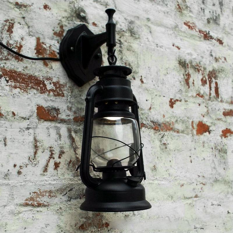 Vintage Lantern Style Mount Wall Lamp