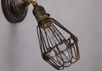 Wire Cage Rustic Industrial Vintage Wall Light