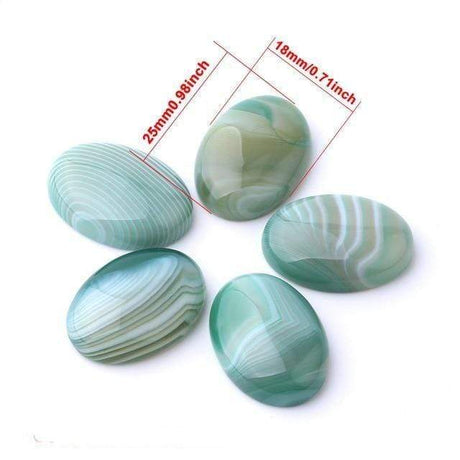 Oval Natural Green Agate Stones