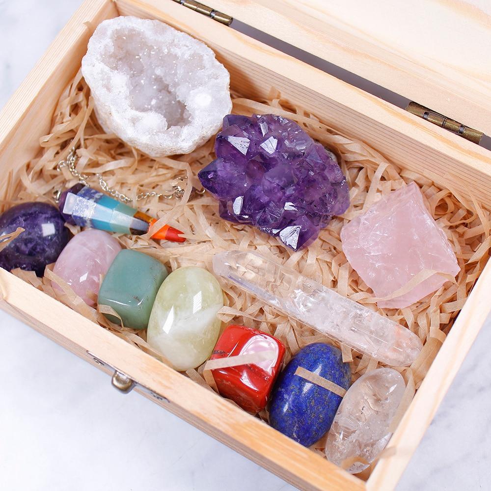 12 Healing Crystals in a Box