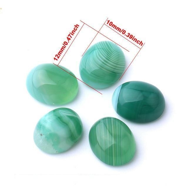 Oval Natural Green Agate Stones