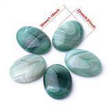 Oval Natural Green Agate Stones