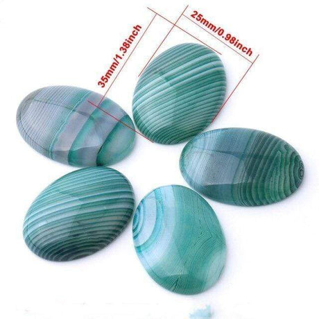 Oval Natural Green Agate Stones