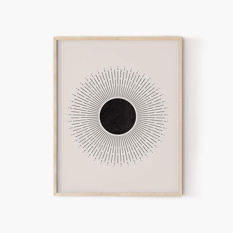 Mid-Century Black Sun Print
