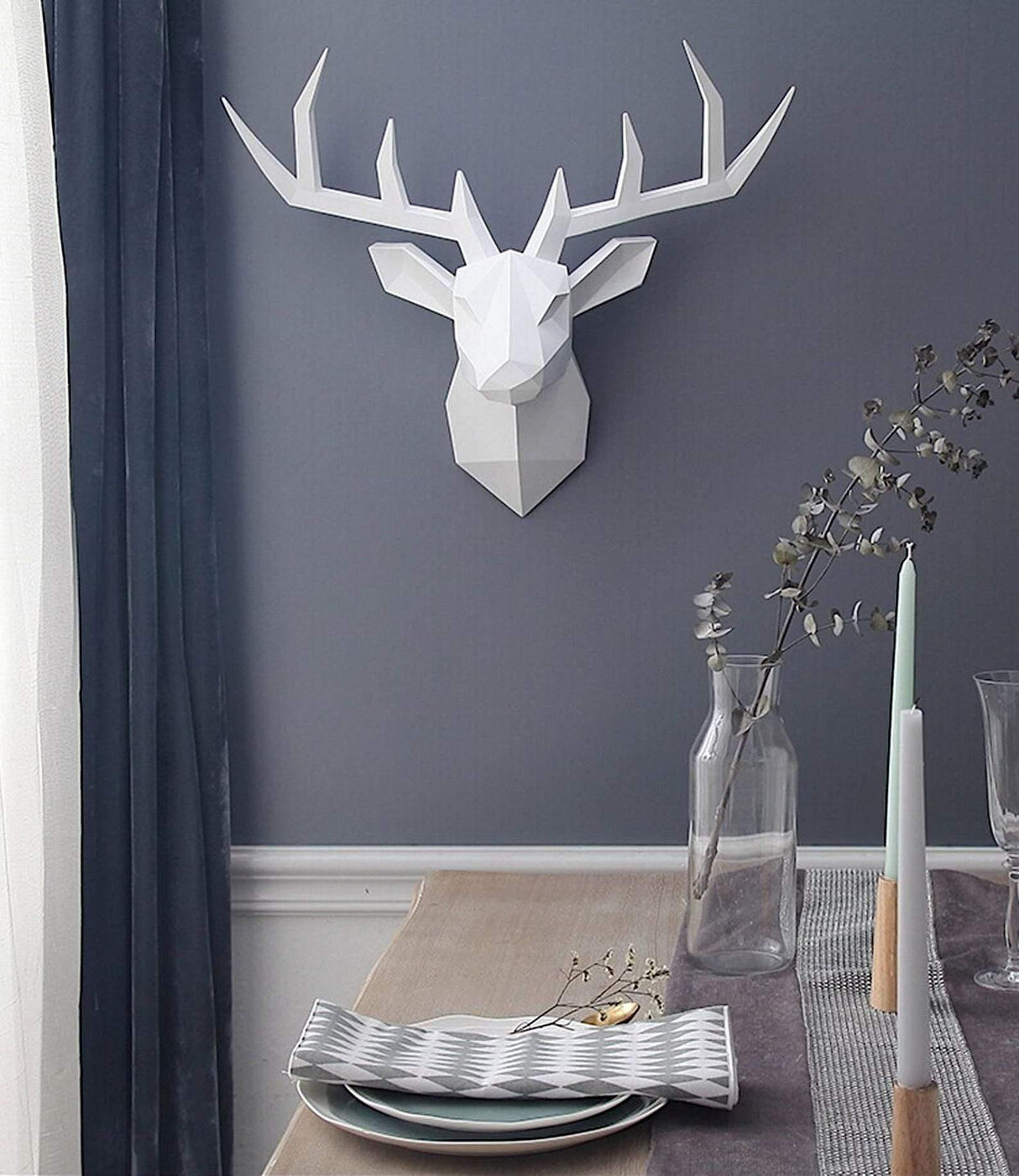 3D Deer Head Wall Statue