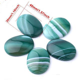 Oval Natural Green Agate Stones