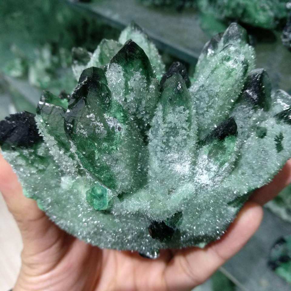 680g Green Phantom Quartz Crystal