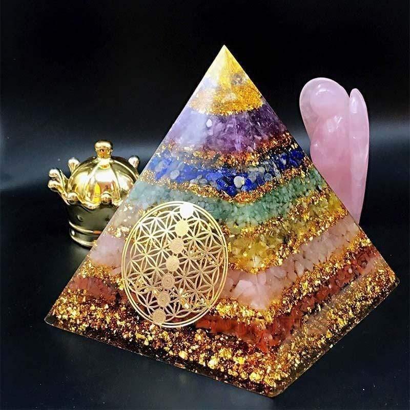 7 Chakra Awakening Healing Orgone Crystal Pyramid