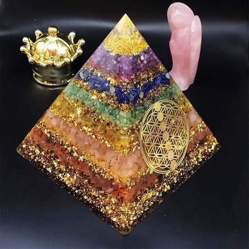 7 Chakra Awakening Healing Orgone Crystal Pyramid