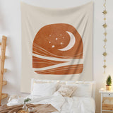 Abstract Sun and Moon Wall Tapestry