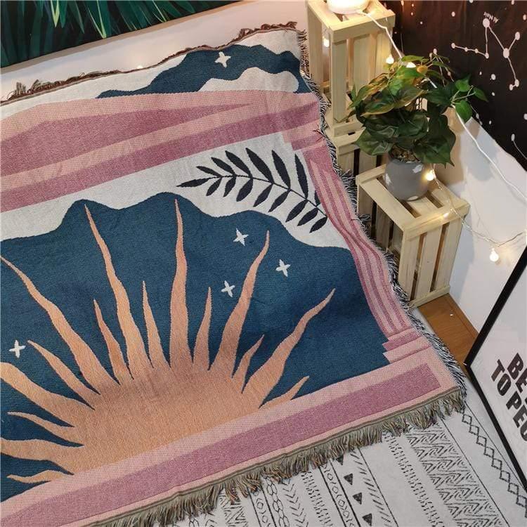 Abstract Sunrise Throw Blanket