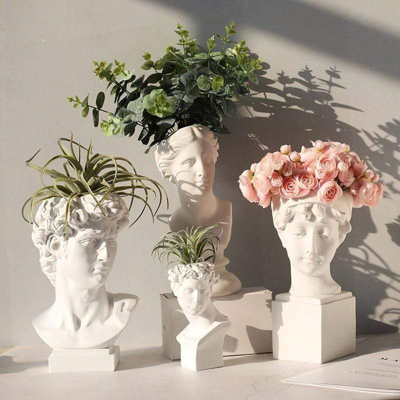 Ancient Greece Human Head Flower Vases