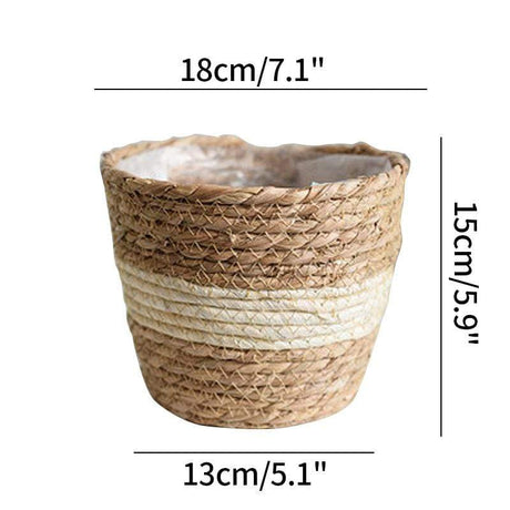 Handmade Straw Planter Pot
