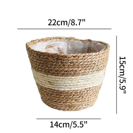 Handmade Straw Planter Pot