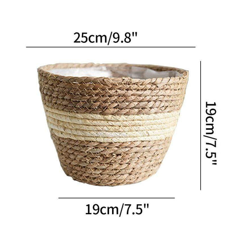 Handmade Straw Planter Pot