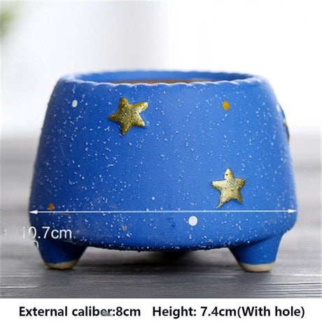 Handmade Starry Design Plant Pots