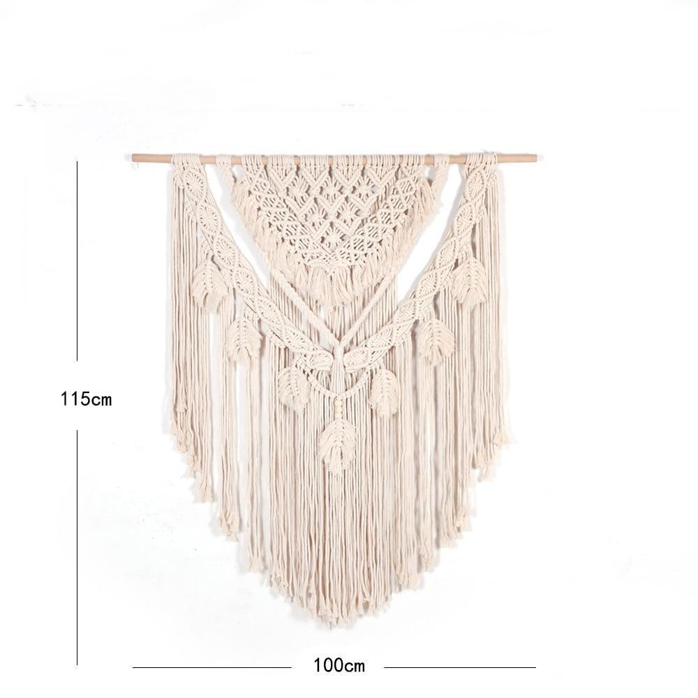 Big White Macrame Bohemian Wall Tapestry