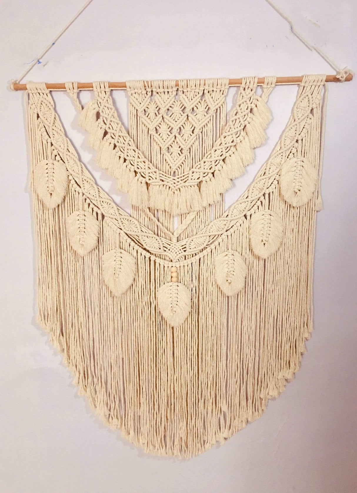 Big White Macrame Bohemian Wall Tapestry