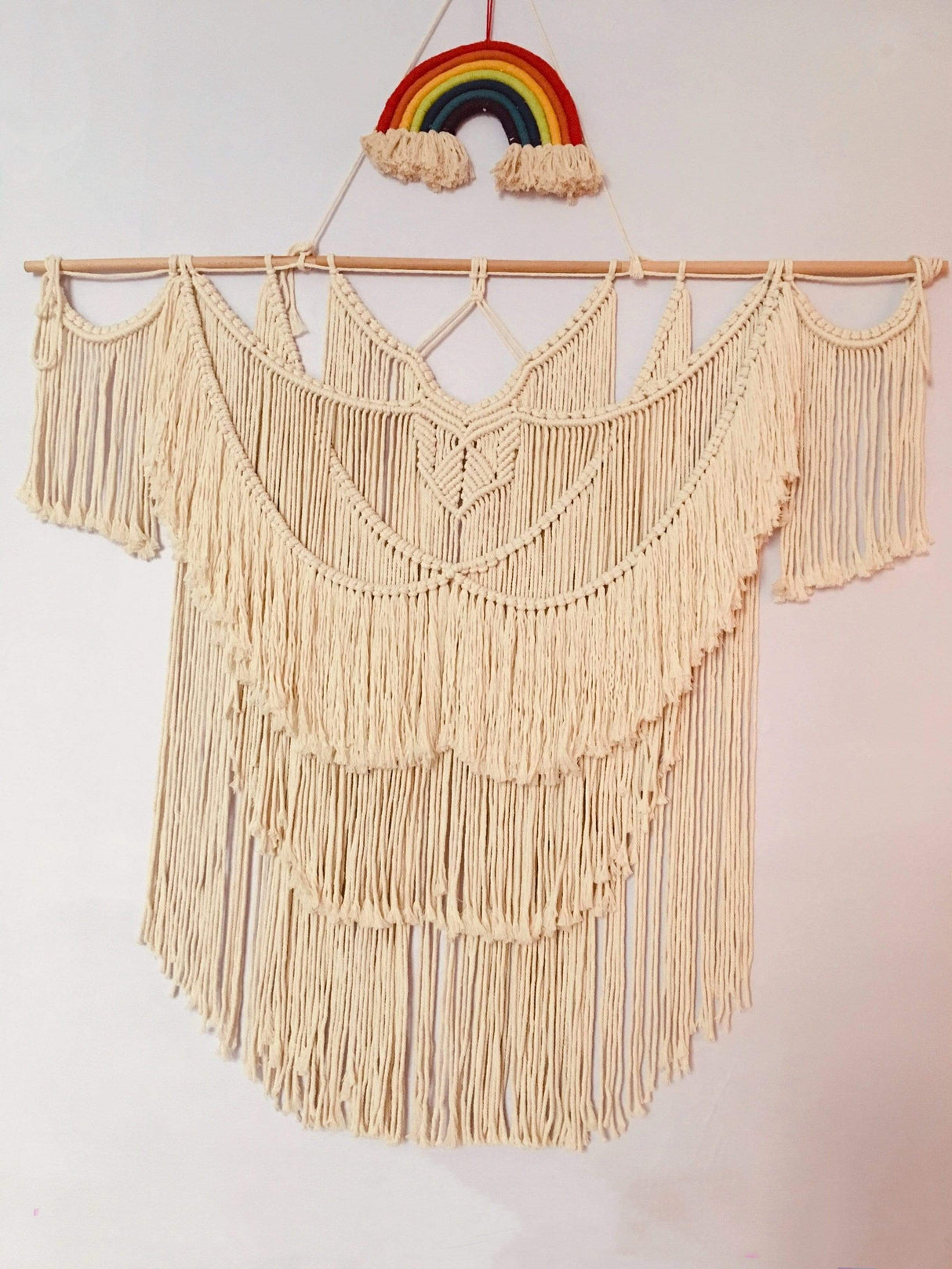 Big White Macrame Bohemian Wall Tapestry