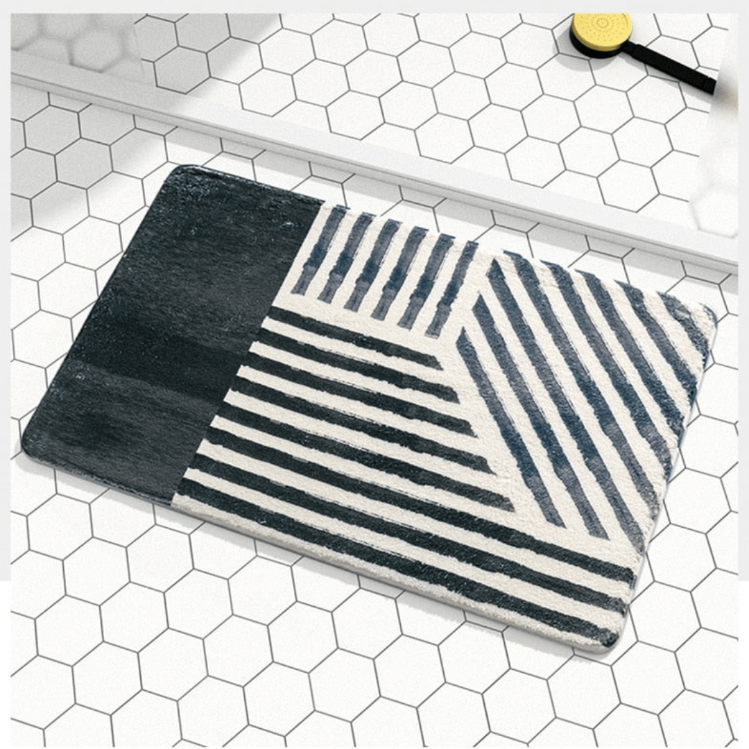 Geometric Striped Bath Mat