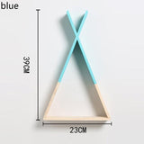 Color Dipped Wooden Triangle Wall Shelf