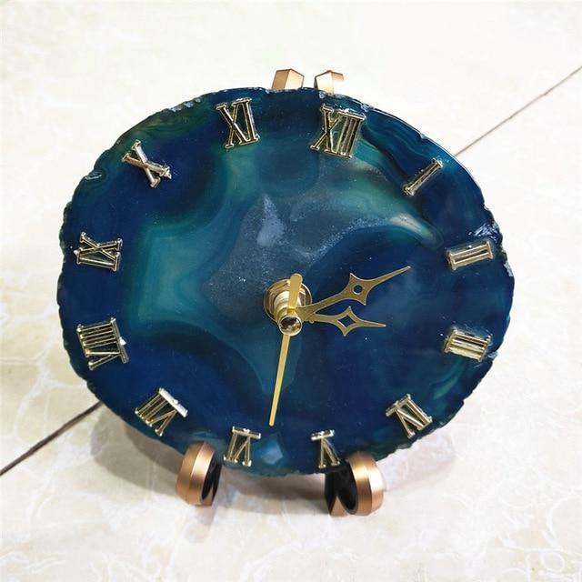 Natural Agate Table Clock