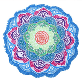 Lotus Mandala Tassel Round Mat
