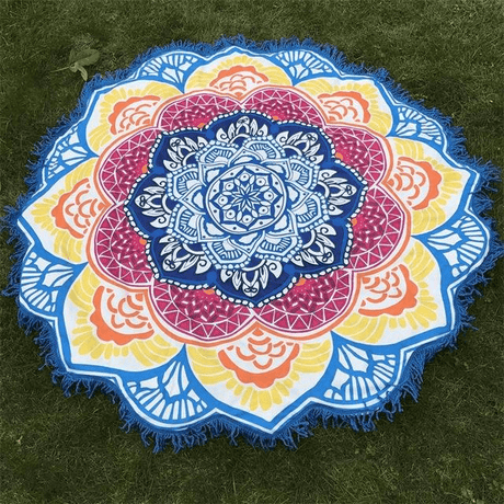 Lotus Mandala Tassel Round Mat