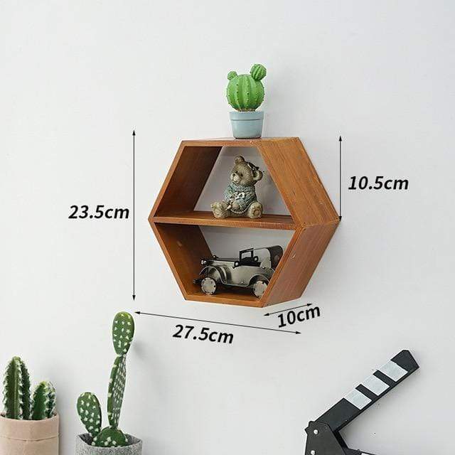 Hexagon Shaped Wooden Shelf