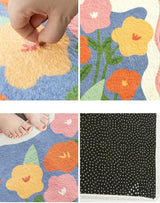 Checked Floral Bath Mat