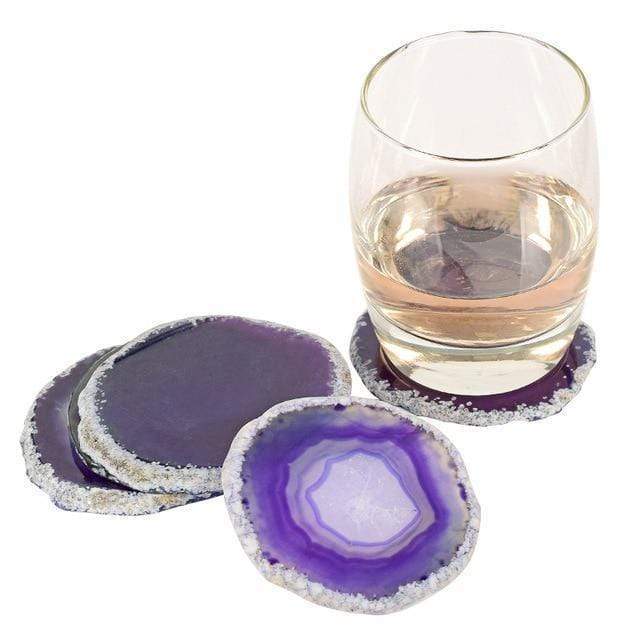 Natural Agate Crystal Slice Coasters