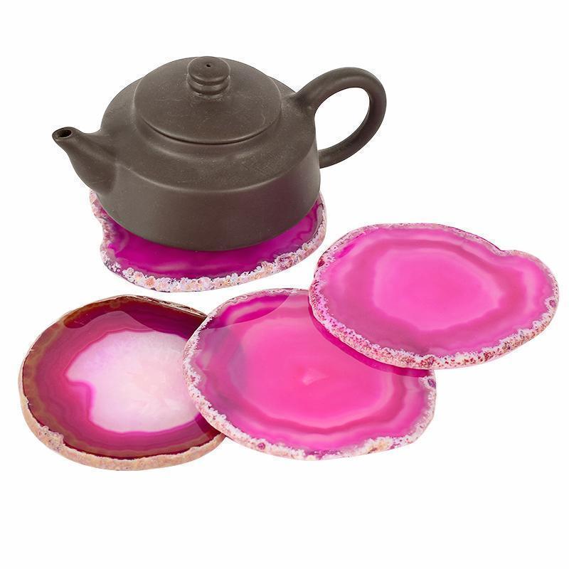 Natural Agate Crystal Slice Coasters