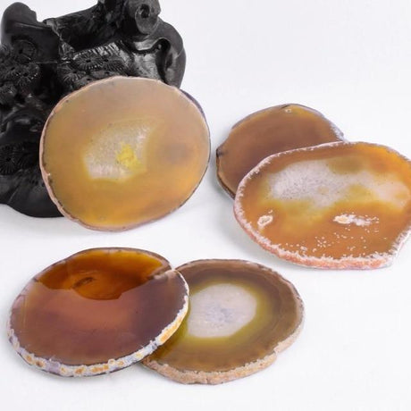 Natural Agate Crystal Slice Coasters