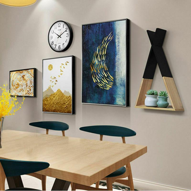 Color Dipped Wooden Triangle Wall Shelf