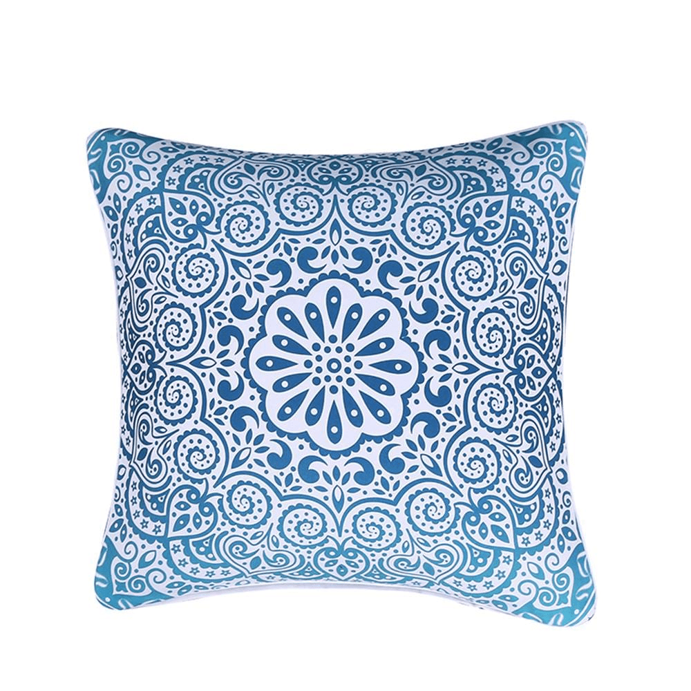 Sapphire Mandala Cushion Cover