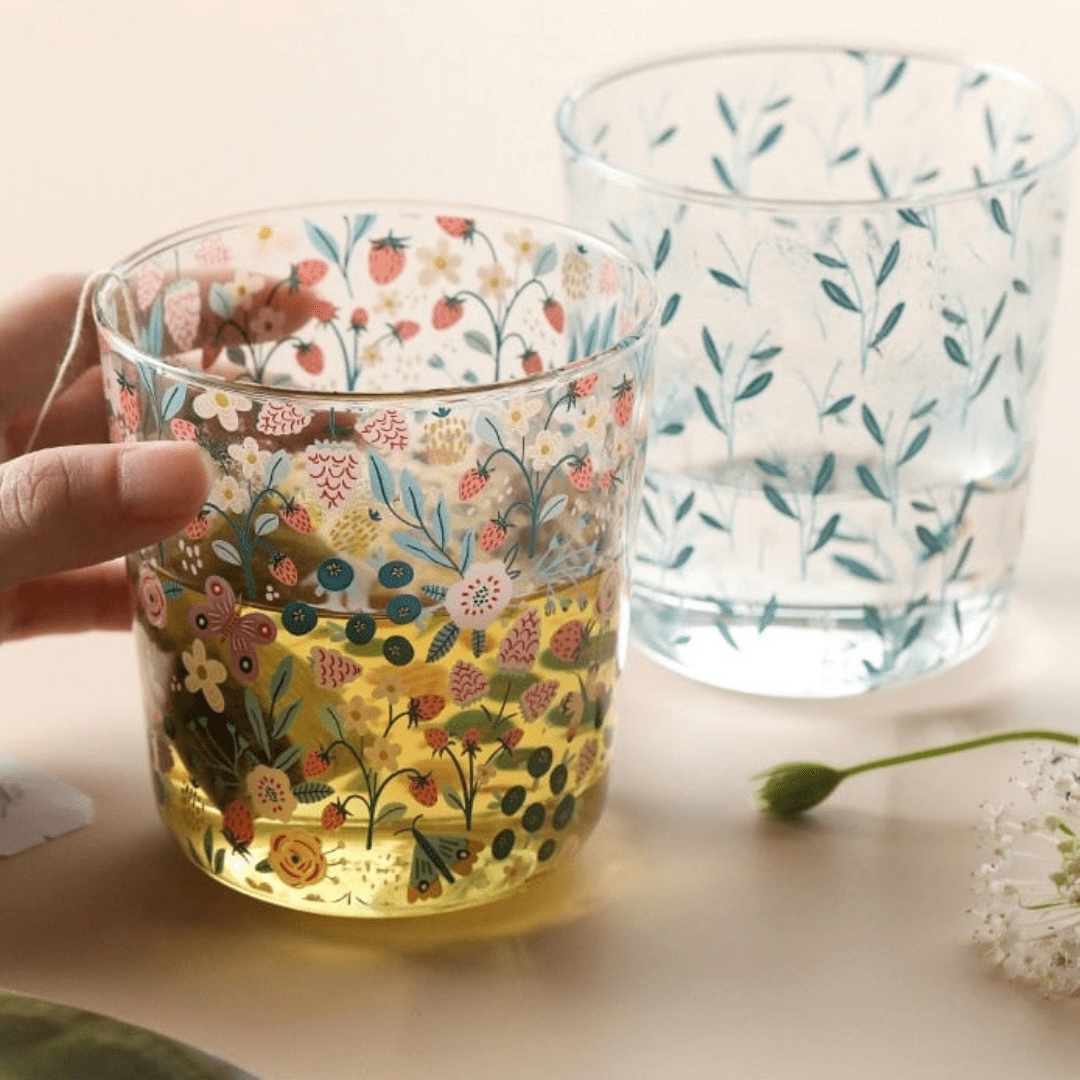 Cute Forest Design Glass Cups