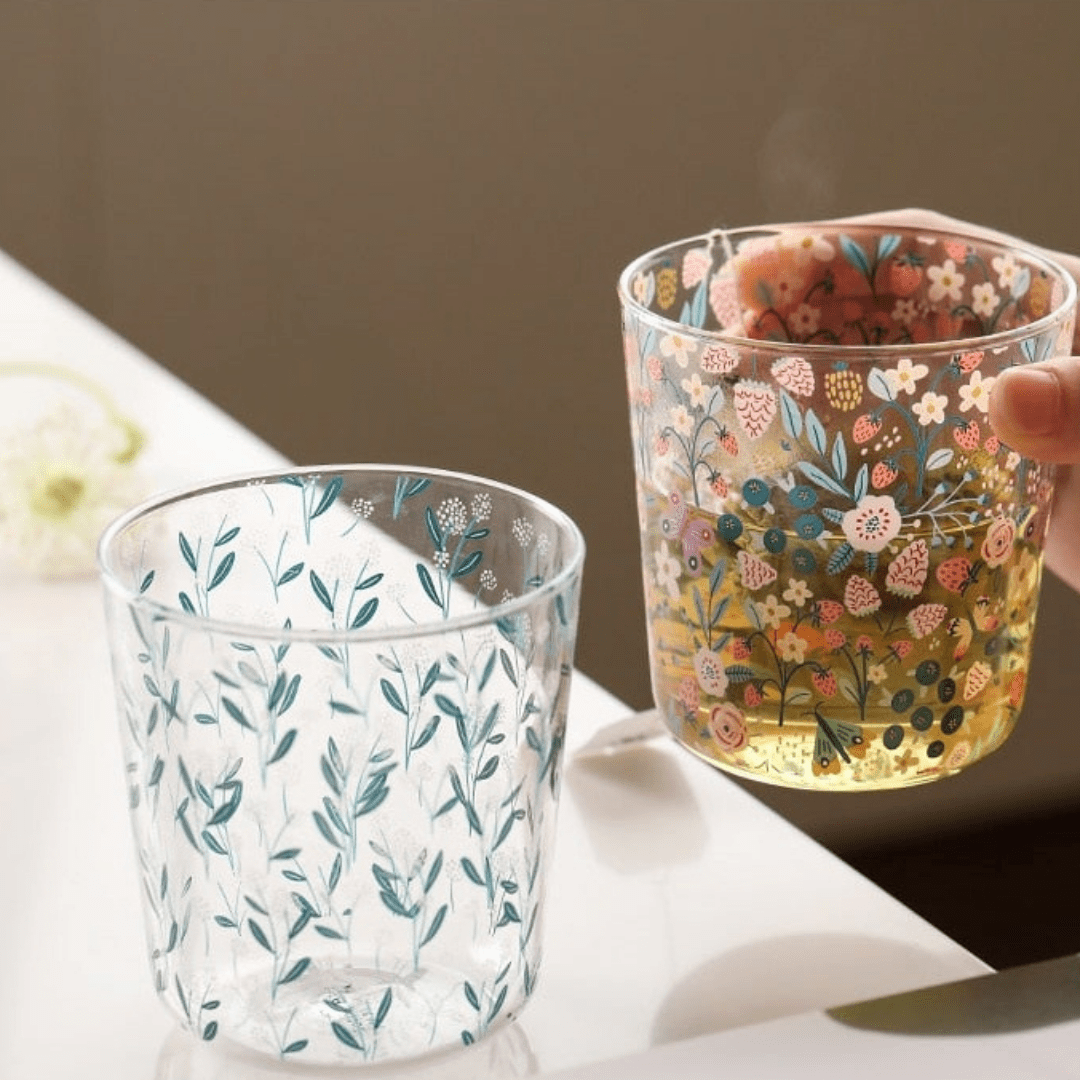 Cute Forest Design Glass Cups