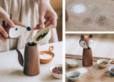 Cute Fox Wooden Spice Grinder