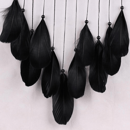 Handmade Black Feather Lace Indian Dream Catcher