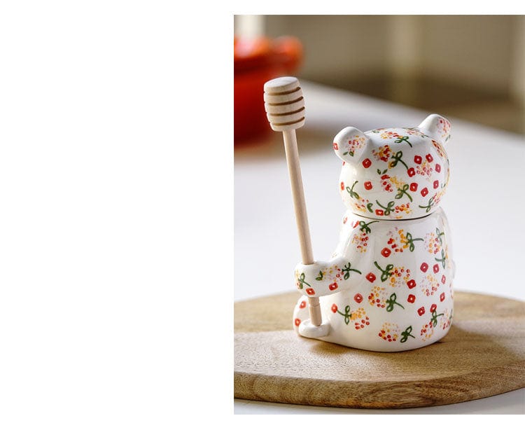 Floral Bear Honey Jar