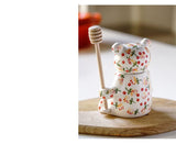Floral Bear Honey Jar