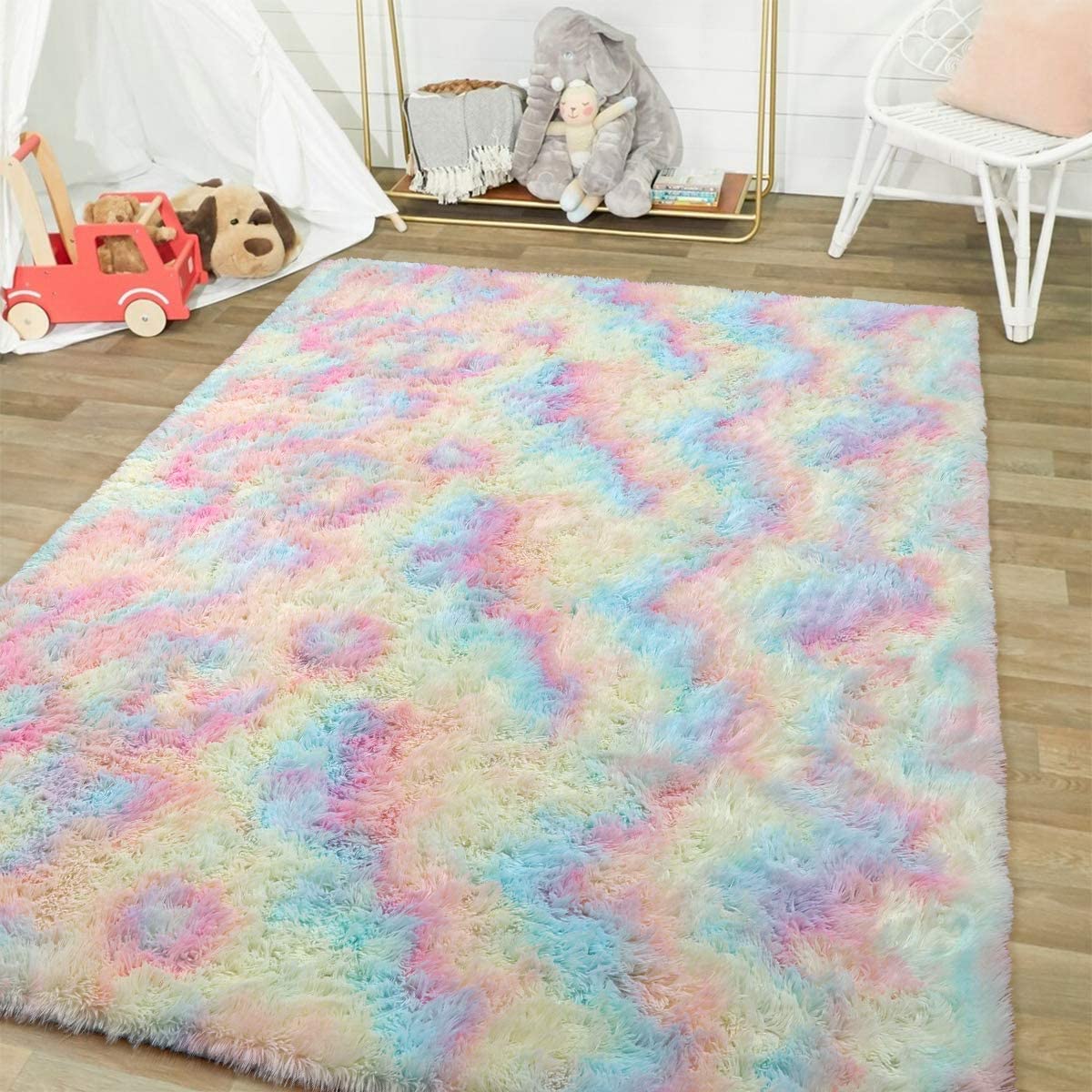 Fluffy Rainbow Carpet