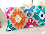 Geometric Design Embroidery Pillow Cover