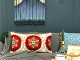 Geometric Design Embroidery Pillow Cover