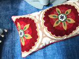 Geometric Design Embroidery Pillow Cover