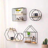 Geometric Hanging Wall Shelves