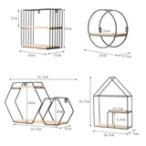 Geometric Hanging Wall Shelves