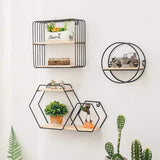 Geometric Hanging Wall Shelves
